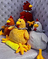 Игрушка-подушка с пледом внутри 3 в 1 курочка / Игрушка трансформер мягкая плюшевая