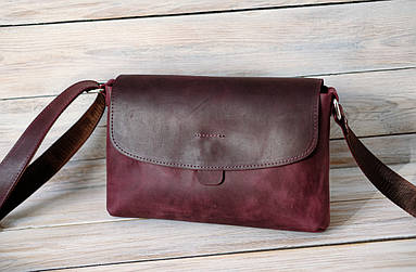 Жіноча сумка Віталія з натуральної шкіри колір Бордо