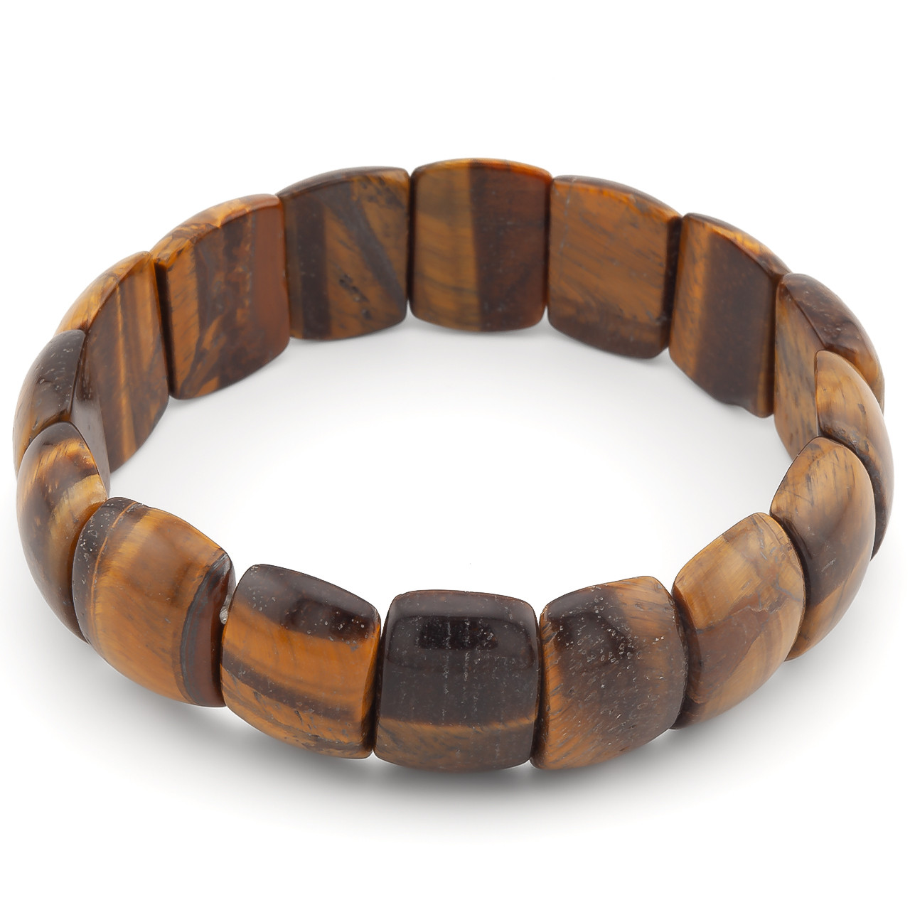 Браслет прямокутна ланка Тигрове око 18х13х7 мм 20 см 1 шт., фото 1