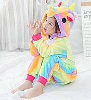 Детская пижама кигуруми радужный единорог 130 см as