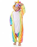 Детская пижама кигуруми радужный единорог 120 см as