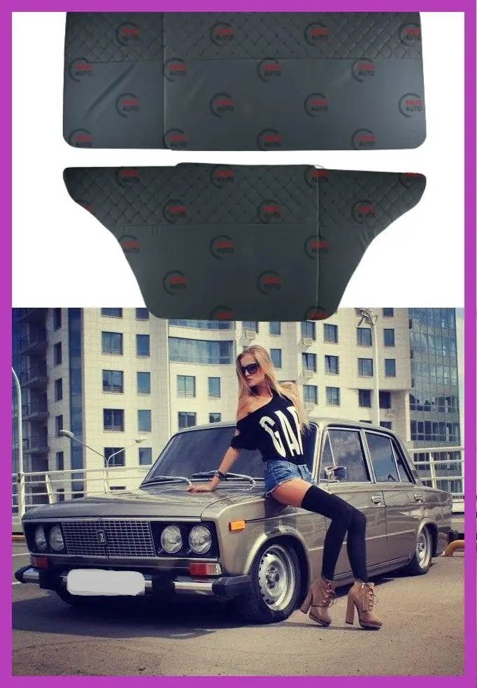 Карта дверей 2101-2107 "ексклюзив" чорний, чорна нитка, фото 1