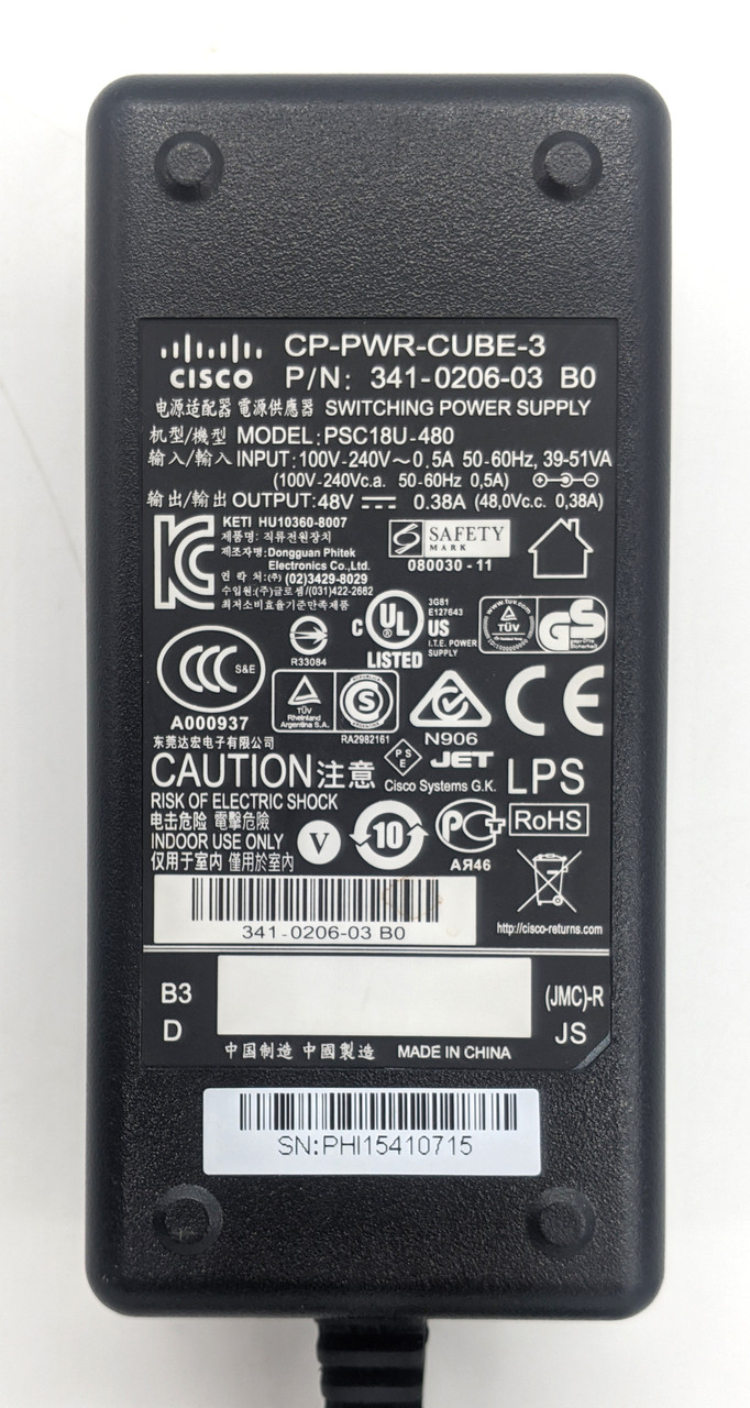 Блок живлення для Cisco 18W 48V 0.38A, фото 1