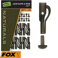 Безопасные клипсы со стопорами FOX Naturals Size 7 Lead Clips & pegs