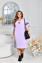 Літня сукня спортивного стилю міді двонитка весна-літо великі розміри, фото 3