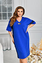 Літня сукня спортивного стилю міді двонитка весна-літо великі розміри, фото 5