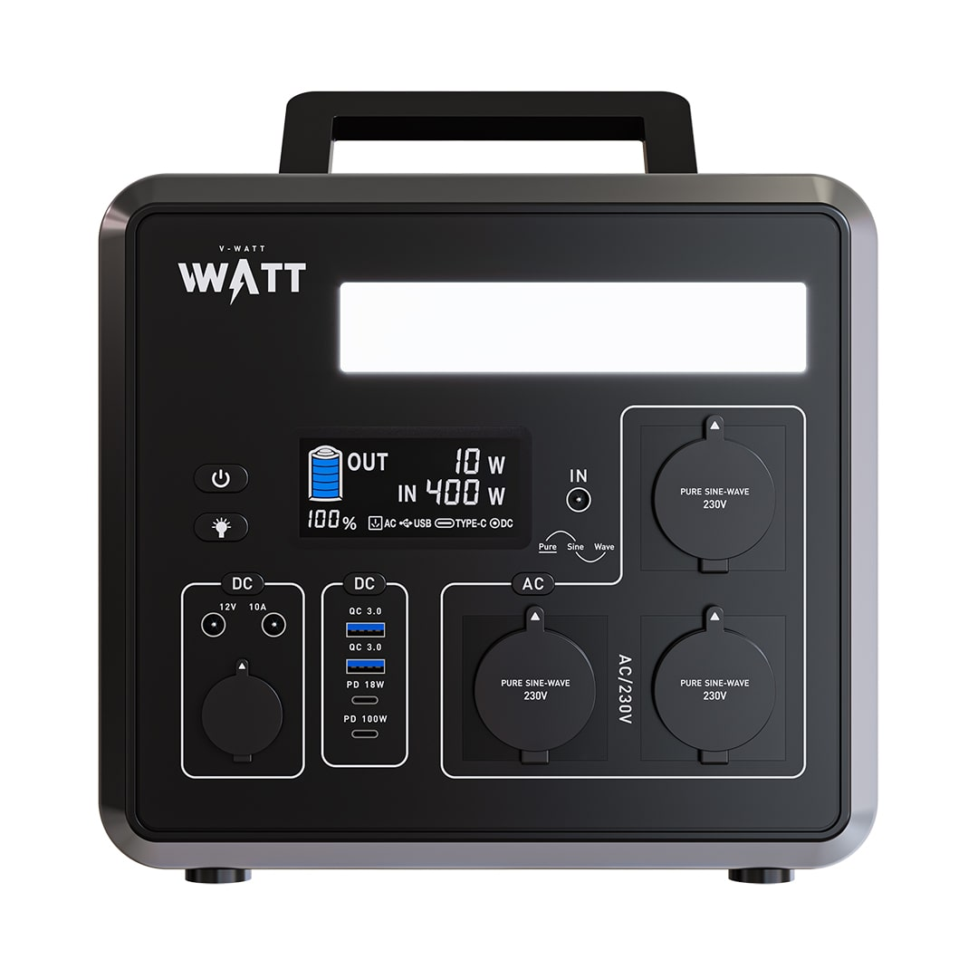 Портативна зарядна станція V-WATT BETA 1200W 280x250x250мм