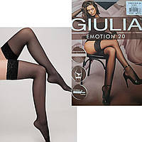 Чулки черные на силиконе с кружевом EMOTION 20 den