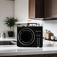 Электроплита кухонная 1-конфорочная с сенсорным управлением и дисплеем, Портативная плита для дома 2200Вт hop