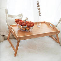Столик поднос для завтрака в постель бамбуковый с ручками Classic as