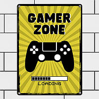 Табличка интерьерная металлическая Gamer zone as