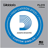 Струна D'Addario PL015 Plain Steel .015 SB, код: 6839062