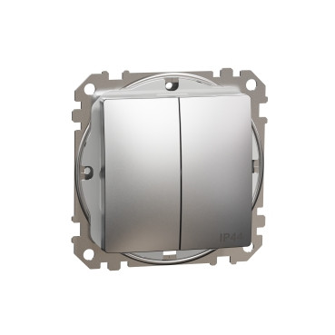 Вимикач  IP44 2-кл. Sedna Elements матовий алюміній (арт. SDD270105), фото 1