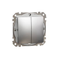 Вимикач  IP44 2-кл. Sedna Elements матовий алюміній (арт. SDD270105)