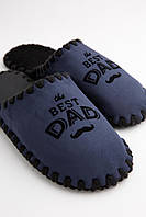 Мужские домашние тапки Family Классические The Best Dad закрытые Темно-синие