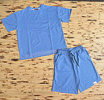 Жіночий костюм однотонний футболка з шортами напівбатал розмір 48-58, колір уточнюйте під час замовлення
