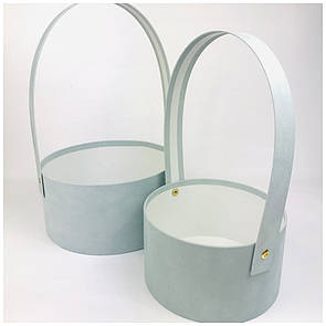 Набір корзинок круглих - сірий бархат