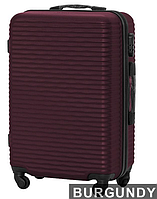 Чемоданы дорожные практичные бордовый WINGS М средний пластиковый чемодан на 4 колесах чемодан для вещей