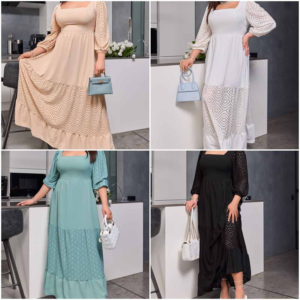 Сукня максі із завищеною талією батал