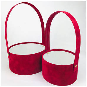Набір корзинок круглих - червоний бархат