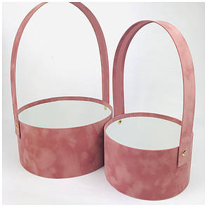 Набір корзинок круглих - грязно-рожевий бархат