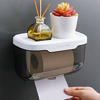 Пластиковый органайзер-держатель для туалетной бумаги с полочкой Tissue Big as