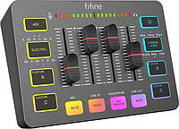 Fifine Ampligame SC3 игровой аудио микшер с XLR, USB звуковая карта - Черный