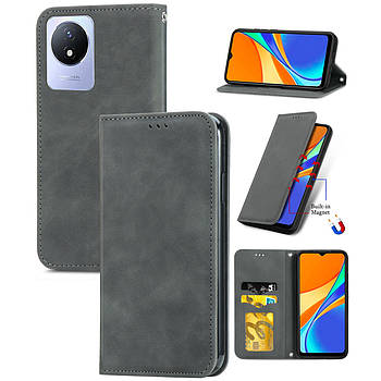 Чохол-книжка Skin Feel Leather Wallet для Vivo Y02 Grey