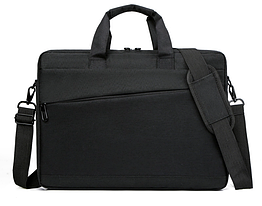 Сумка для ноутбука та документів чорна 15,6" кейс для лептопа 15 дюймів чорний сумка під ноутбук з перегородкою на липучці