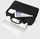 Сумка для ноутбука та документів синя 15,6" кейс для лептопа 15 дюймів синій сумка під ноутбук з перегородкою на липучці, фото 9