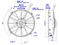 Вентилятор кондиционера автобуса 305мм с движком всасывающий 4410019 WST