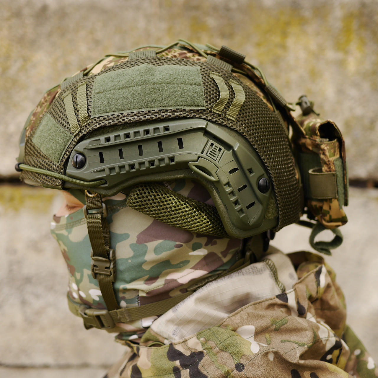 Тактический шлем + кавер с противовесом хищник, военная каска, бронешлем Fast Helmet NIJ IIIA Team Wendy - фото 2 - id-p2193595616