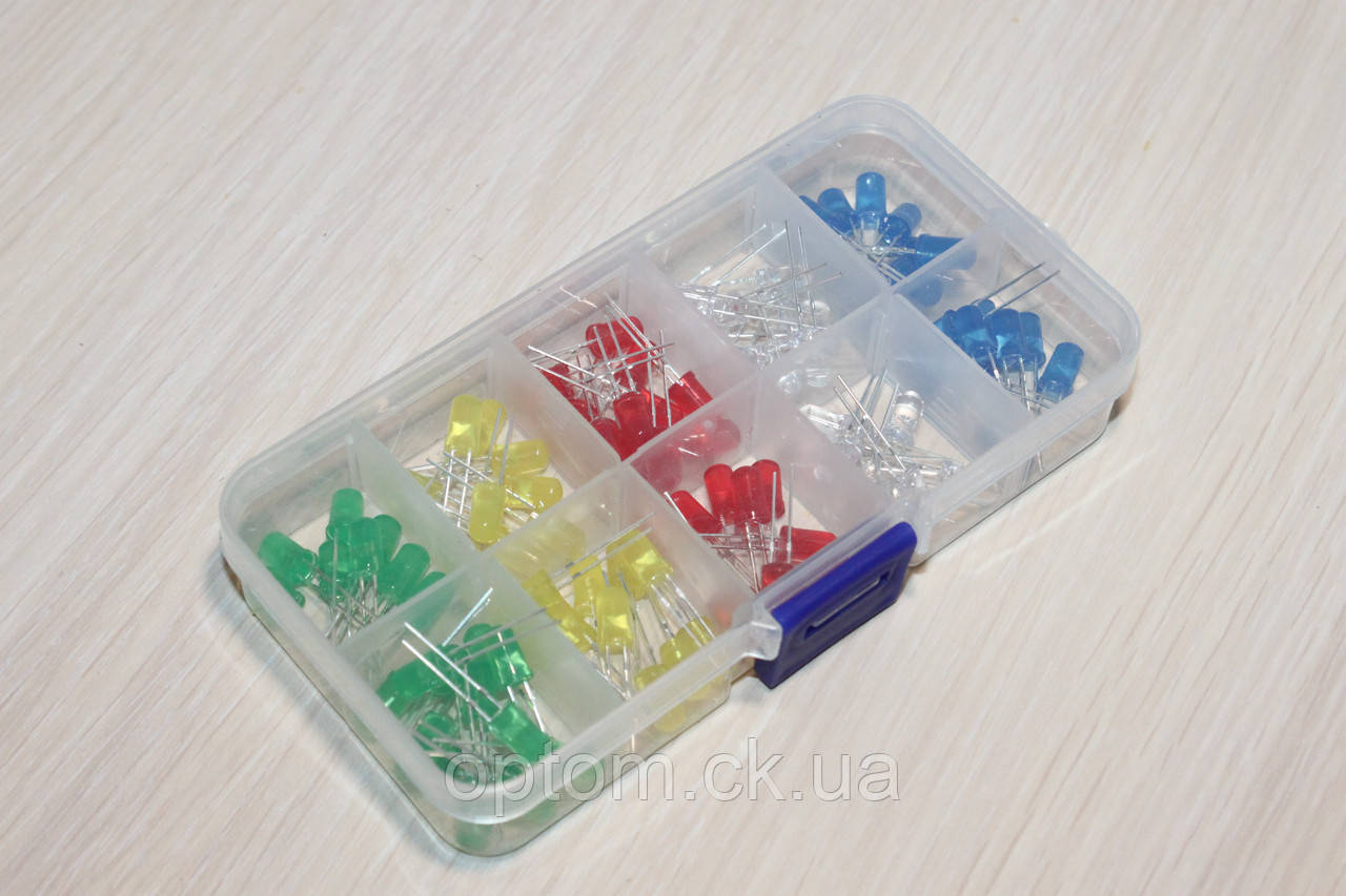 Набір світлодіодів LED F5 (100шт) Box