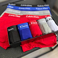 Чоловічий набір трусів 5 шт Calvin Klein колір чорний, синій, білий, сірий, червоний высокое качество