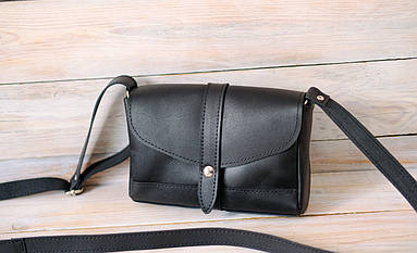 Жіноча шкіряна сумка Мілана, натуральна шкіра Італійський краст, колір Чорний