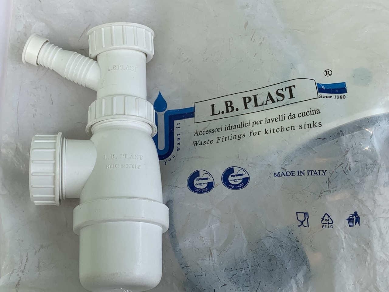 Сифон LbPlast (арт. 190-PR) для кухонної мийки