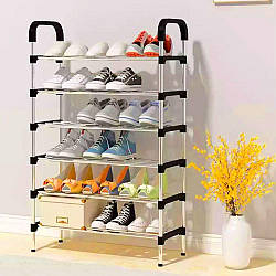 Полиця для взуття на 6 ярусів (105х54х25см) New shoe rack / Підлогова етажерка для взуття / Взуттєва стійка-органайзер