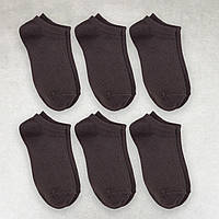 Носки женские 6 пар короткие "Dark brown" с удобной резинкой премиум сегмент размер 35-38