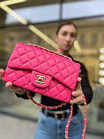 Яркая модная женская сумка Шанель розовая через плечо, модные женские сумки