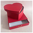 Коробка із шкатулкою та серцем червона 25*25*15 см, фото 2