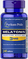 Мелатонін, Puritan's Pride, 3 мг, 240 таблеток (31992) TE, код: 1536086