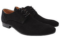 Туфлі чоловічі з натуральної замші на низькому ходу на шнурівці Чорні Flamanti 71-20DT 45 TE, код: 7364222