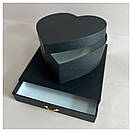 Коробка із шкатулкою та серцем чорна 25*25*15 см, фото 2