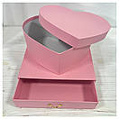 Коробка із шкатулкою та серцем рожева 25*25*15 см, фото 2