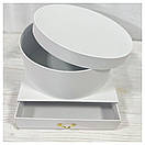 Коробка кругла із шкатулкою біла 25*25*15 см, фото 2