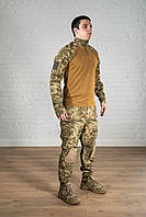 Боевая армейская форма с наколенниками рипстоп камуфляж тактическая пиксель штурмовой костюм летний пиксельный