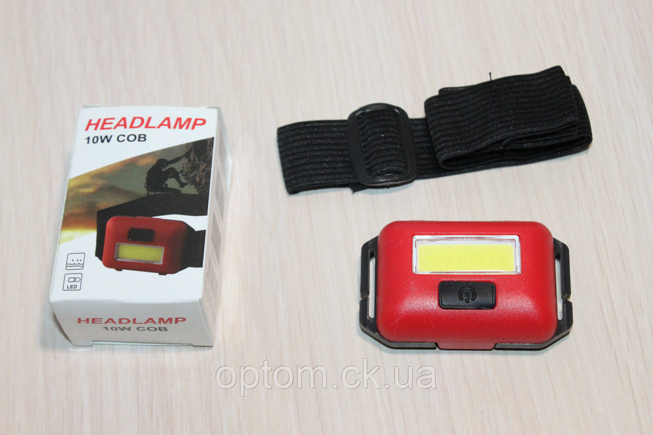 Ліхтарик на лобовий COB Red, фото 1