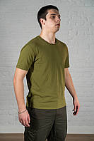 Тактическая футболка олива для военных хлопок армейская зсу под шеврон оливковая всу поло уставная летнее