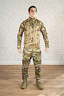 Костюм тактический мужской с наколенниками рип-стоп мультикам армейская форма multicam камуфляжная весенняя