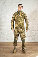 Качественный костюм зсу с наколенниками военный пиксель рипстоп летний форма штурмовая армейская мм14 камуфляж